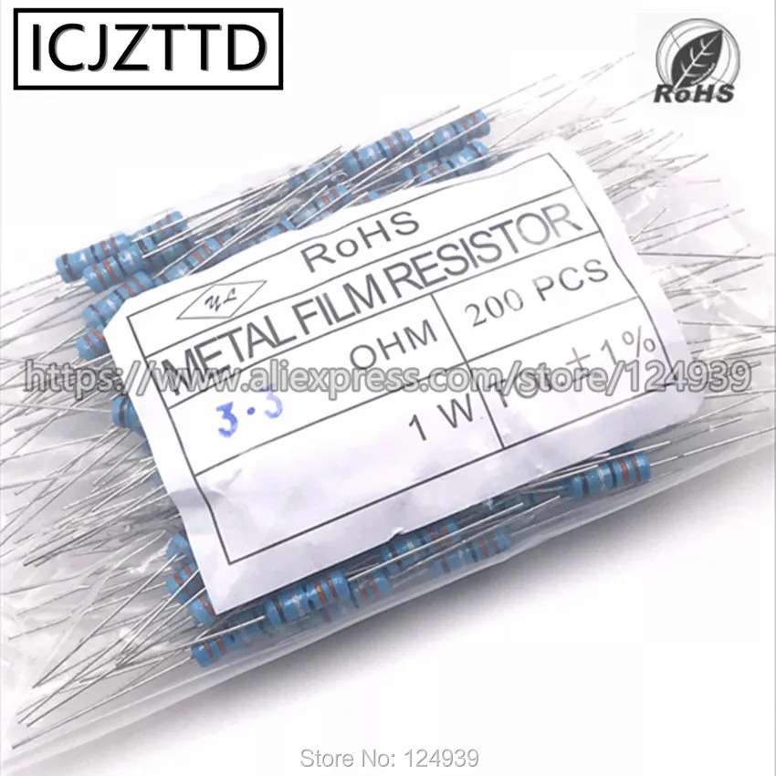 

200pcs/bag 1W 1% Mental Film Resistor 820K 910K 1M 1.2M 1.5M 1.8M 2M 2.2M 2.4M 2.7M 3M 3.3M 3.6M 3.9M 4.3M 4.7M 5.1M 5.6M 6.2M