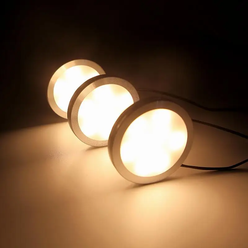 Под шкафом Светодиодные шайбы огни с переключателем 3 шт ламп набор 12V