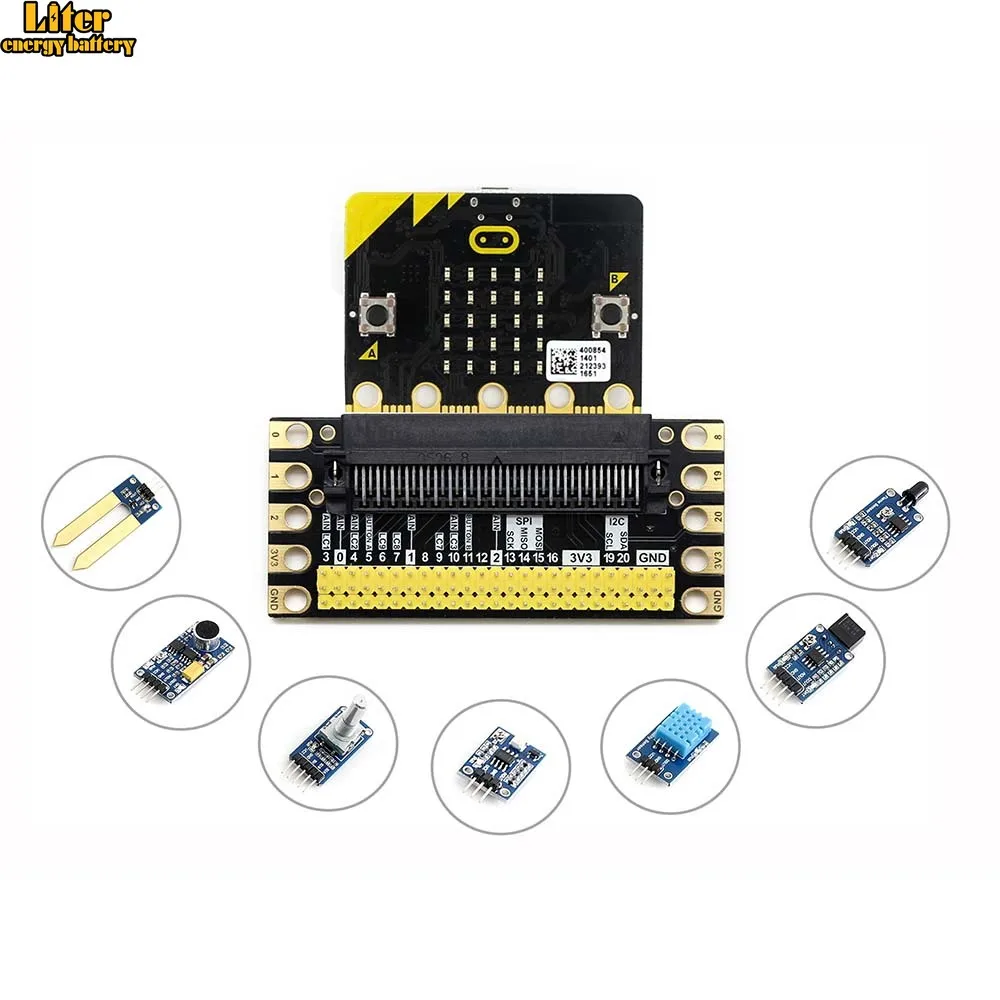 Оригинальный BBC micro:bit sense pack поставляется с краевым разъемом несколько датчиков