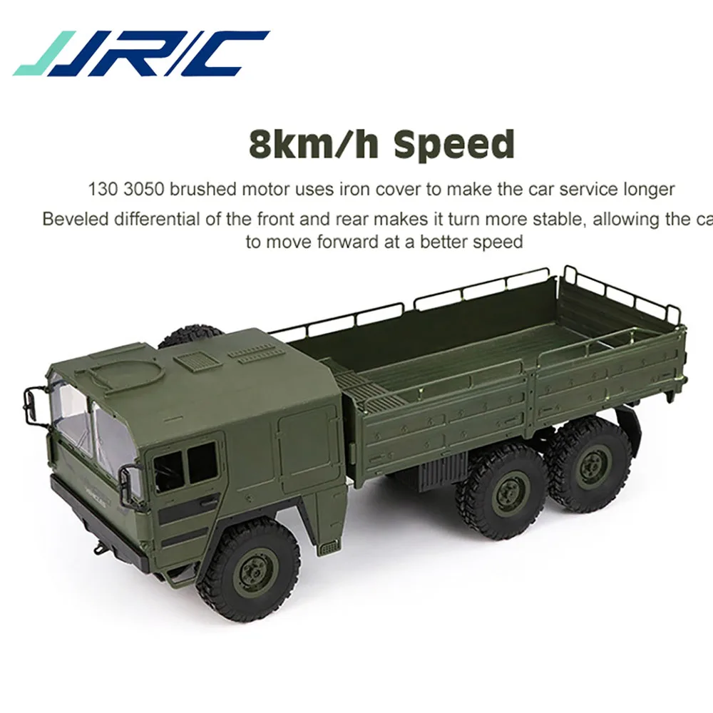 Original JJRC Q64 RC Car 6WD Military Truck 1/16 2.4G Off-road Rock Crawler Toy 6 Wheels Racing Toys For Children Kids Gifts