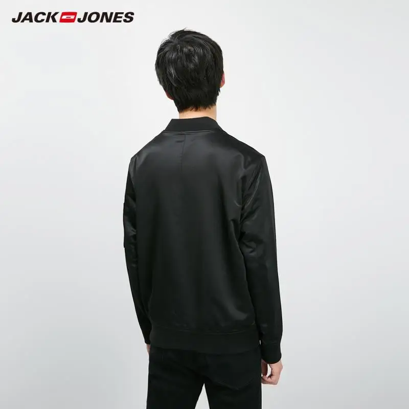JackJones Мужская куртка черная камуфляжная двухсторонняя короткая бейсбольная
