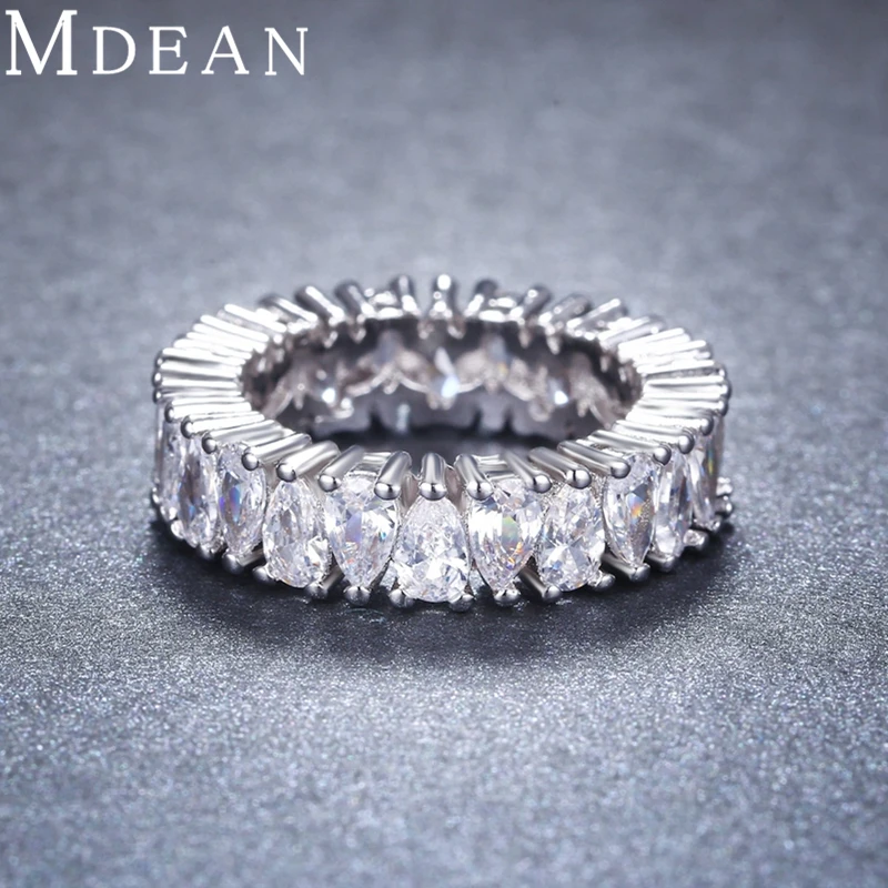 MDEAN кольцо + серьги белого золота набор ювелирных изделий для женщин модные