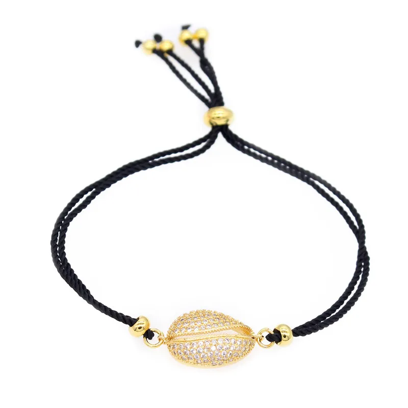 Poshfeel Crystal Sea Shell Charm Bracelet for Women Red String Bracelets &amp Bangles CZ Summer Style Jewelry Gift MBR190031 | Украшения и