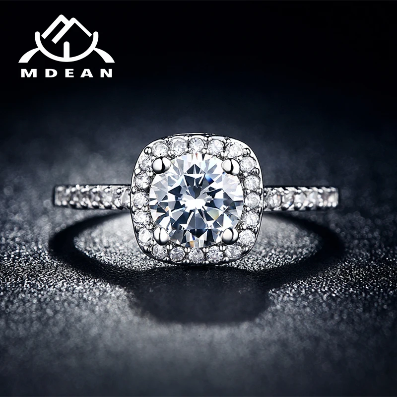 MDEAN белого золота Цвет обручальные кольца для Для женщин Bijoux(украшения своими руками) кольцо ювелирные изделия AAA Bague аксессуары Размеры 5, 6, 7, 8, 9, 10, 11, 12, msr035
