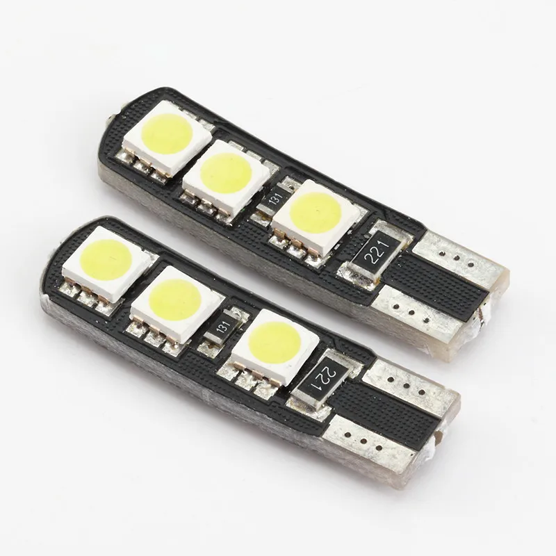 1 шт T10 6SMD 5050 CANBUS W5W 6 светодиодный DC12V без ошибка предупреждения Бесплатная Smd