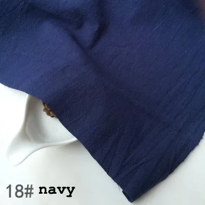 18 navy Хлопок/лен вареный креп синий розовый зеленый фиолетовый черный темно-синий желтый коричневый ткани для одежды платье Весна ручной работы ремесло Sashiko - Цвет: 18 navy