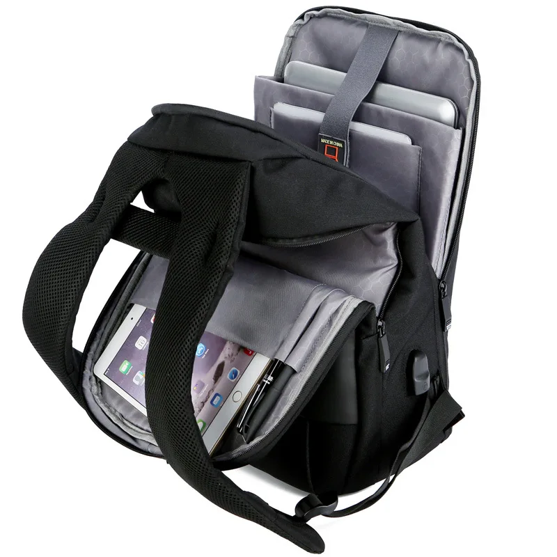 Модный мужской рюкзак с usb зарядкой для компьютера деловой ноутбука повседневный