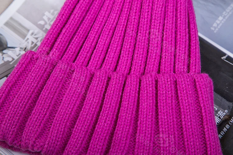 baby mink and fox fur ball cap pom poms winter hat for girl 's knitted beanies brand new thick female | Детская одежда и обувь