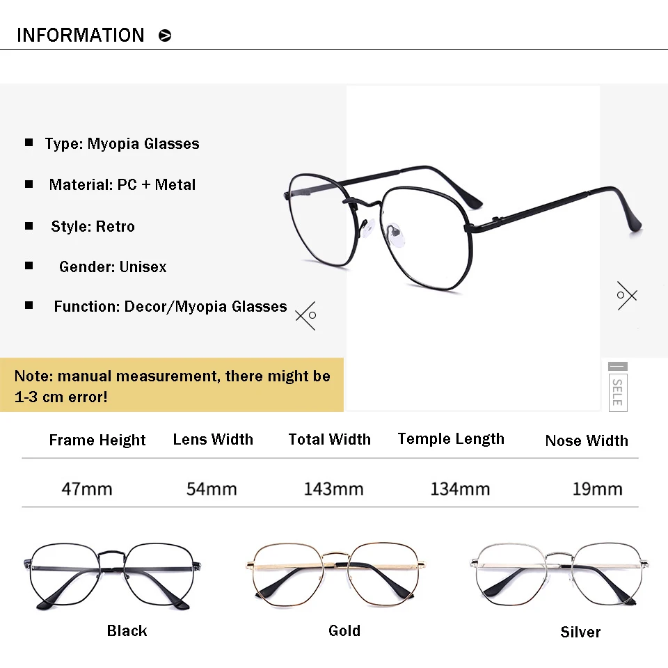 Очки Elbru для близорукости мужчин и женщин винтажные готовые в металлической