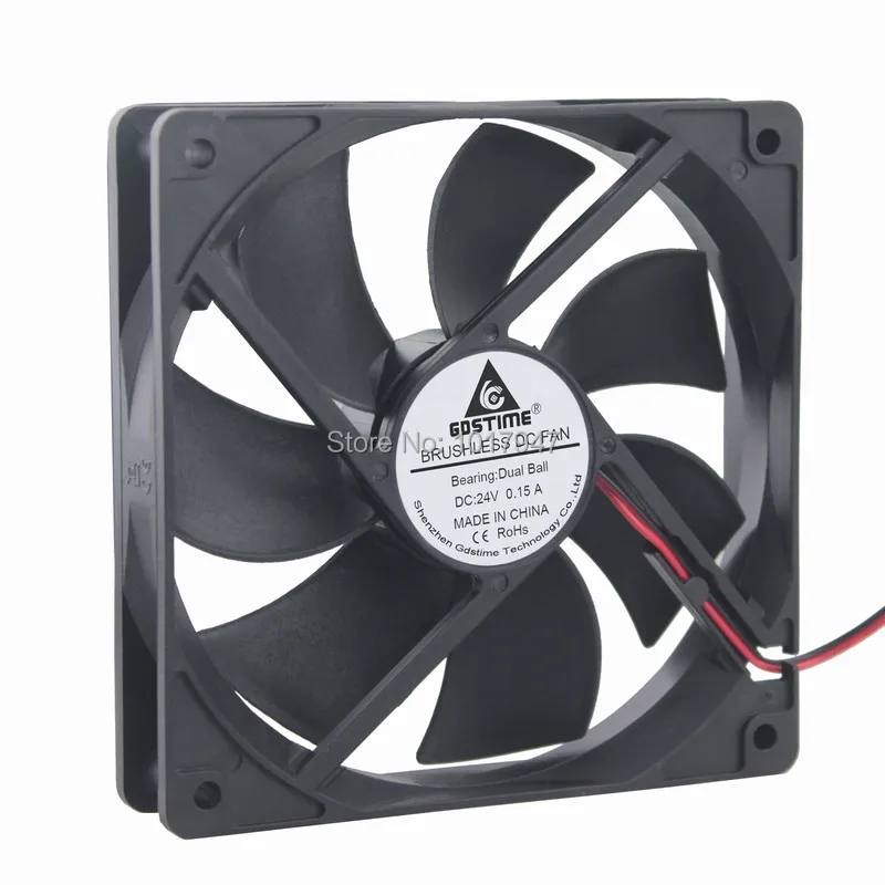 1 шт. gdstime DC 24 В 2Pin 120 мм 12 см 120x25 мм 12025B мяч Бесщеточный охлаждения Cooler вентилятор