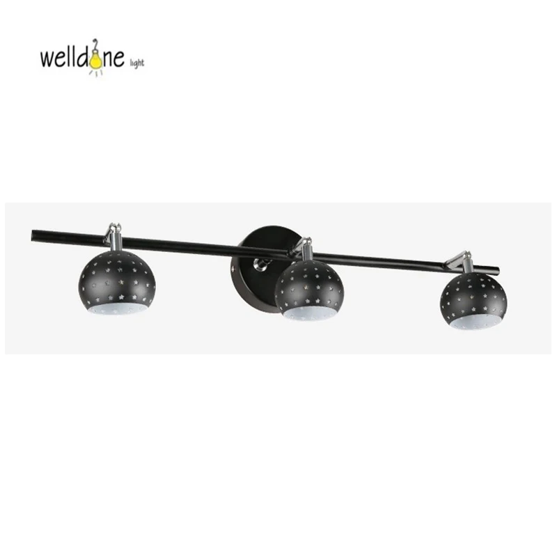 

LED bathroom bedroom mirror lamp black/white 3 heads wall mounted modern lamp