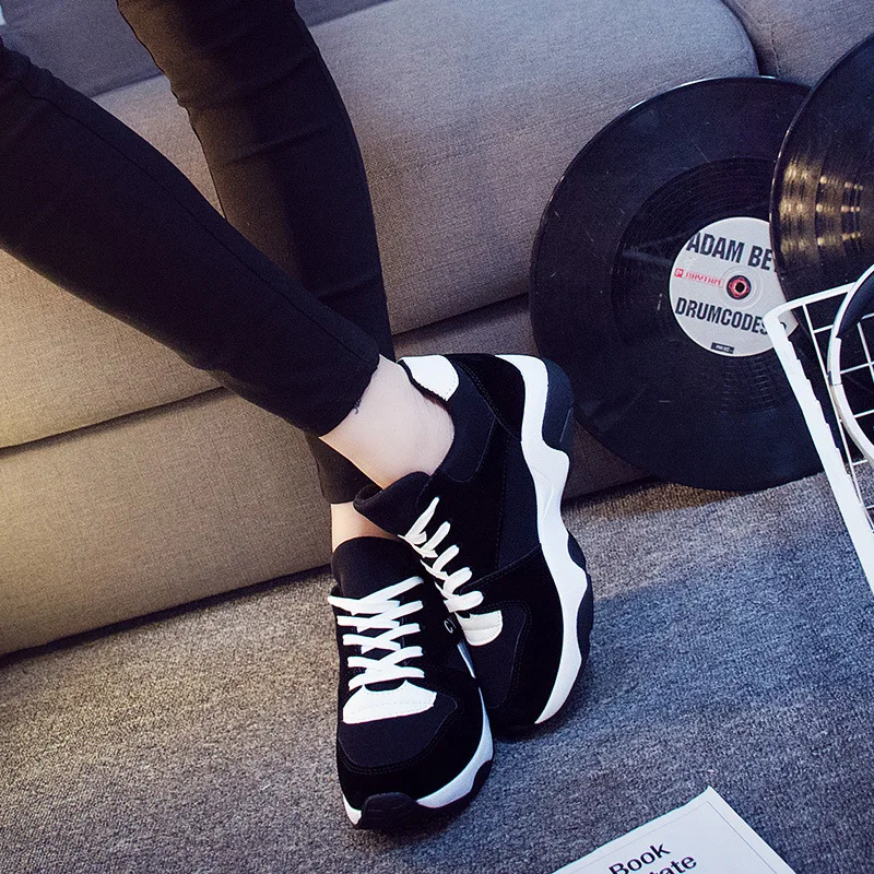 2019 new suede running shoes for women Comfortable ulzzang Platform Outdoor Walking Jogging sneakers zapatos mujer | Спорт и