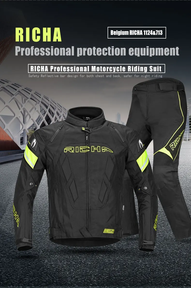 RICHA moto cross suit защитная накладка зимняя куртка для мотокросса куртка для верховой езды штаны Защитные комплекты для мотоциклистов