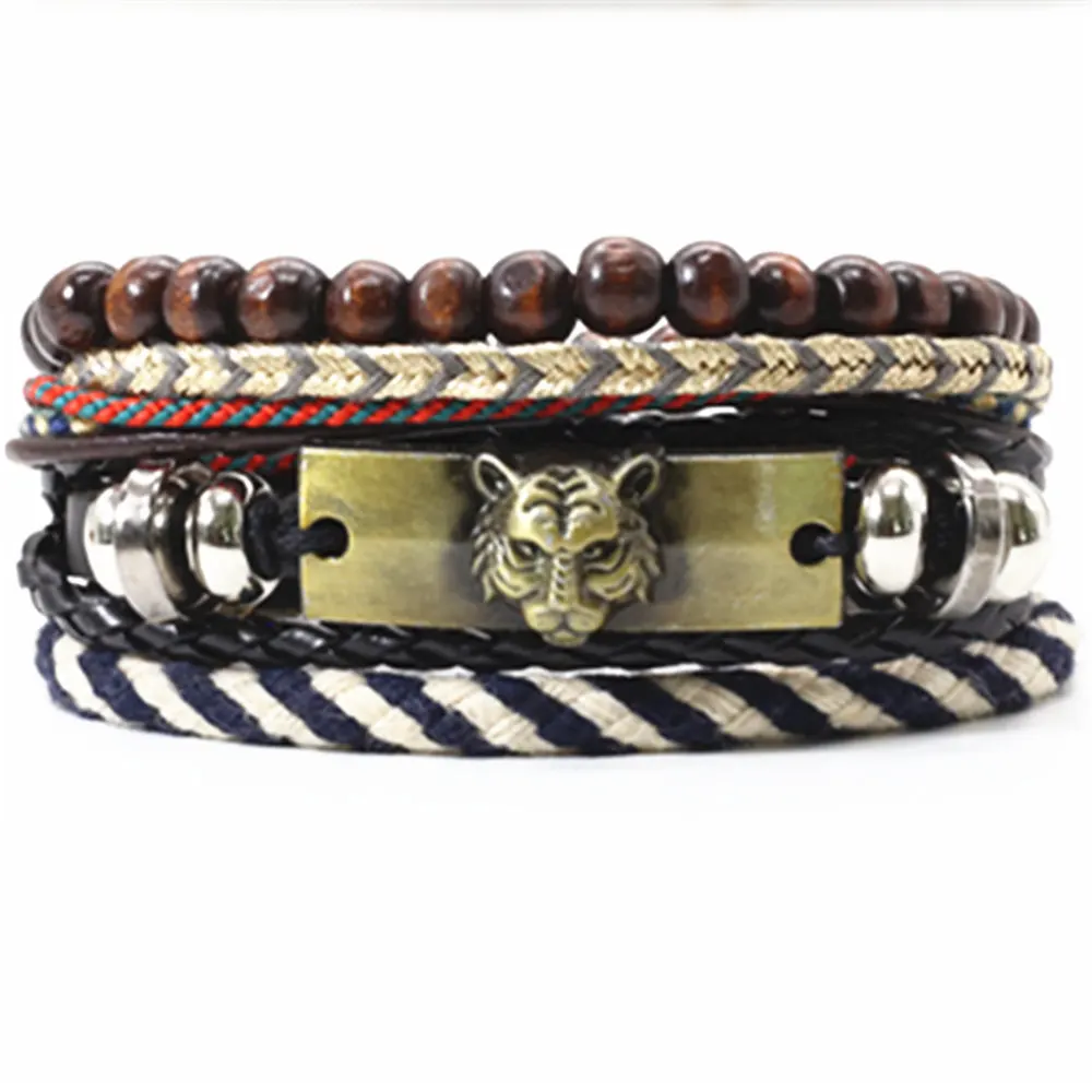 Браслеты мужские и женские в стиле хип хоп из плетеной кожи|Гибкие браслеты| |