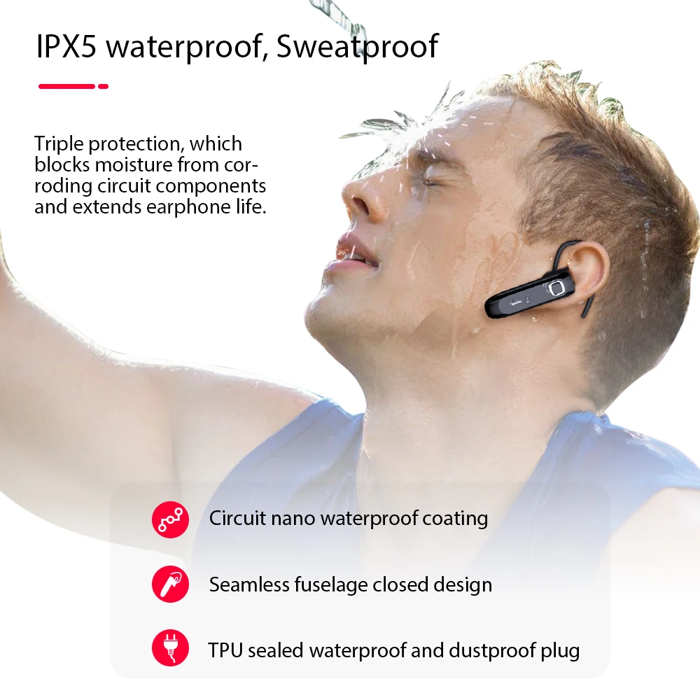 Bluetooth гарнитура UCOMX U2K со встроенным микрофоном бизнес наушники с крючком для