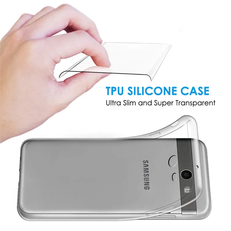 Qosea For Samsung Galaxy J7 J3 2017 Case Slim Silicone Anti-knock Soft TPU Transparent 2018 Protective Cover Coque |
