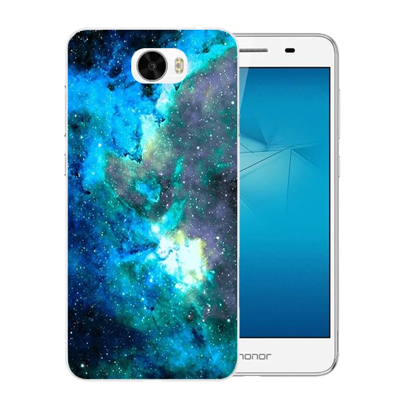 Мягкие ТПУ чехлы для телефонов Huawei Y5ii Y52 задняя крышка прозрачный звездное небо