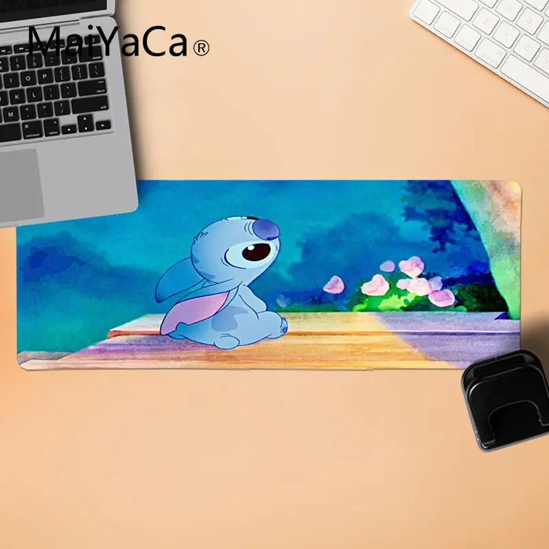 LockEdge 30x80cm MaiYaCa игровой коврик для мыши Забавный мультяшный Ститч DIY дизайн игровой с узором коврик для мыши большой коврик для мыши ПК компьютерный коврик - Цвет: LockEdge 30x80cm