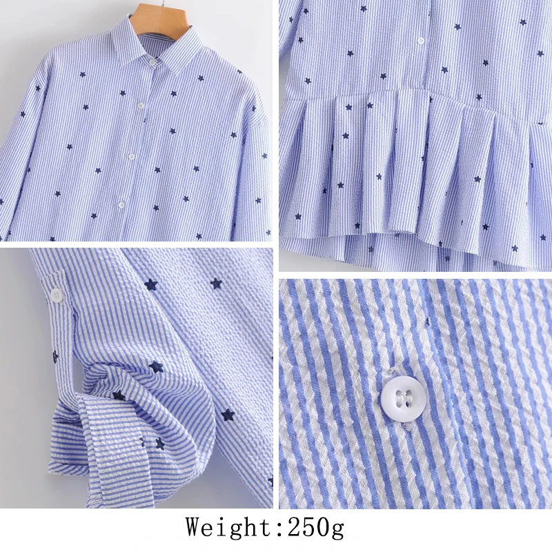 JuneLove 2019 Новое весеннее женское синее Платье милое свободное платье с принтом