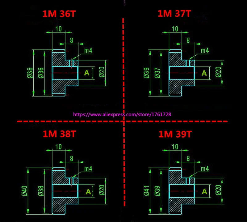 1 модульная металлическая Шестерня 1M 30T 31T 32T 33T 34T 35T 36T 37T 38T 39T шестерня из