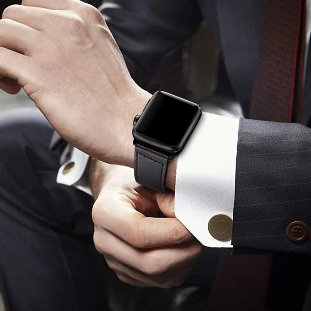 Натуральная кожа для apple Watch band 4 (iwatch 5) 44 мм 40 watch 3 2 1 ремешок 42 38 Аксессуары