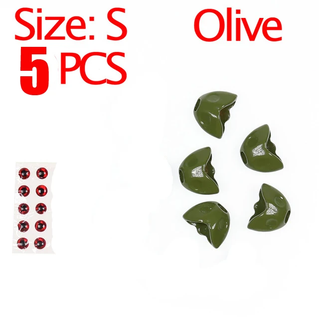 5pcs olive S Wifreo 5 шт., для завязывания мух, Рыбья голова, маска, стример, для завязывания, размер S, L, Sculpin, шлем, стример - Цвет: 5pcs olive S