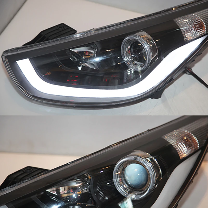 Для HYUNDAI Tucson IX35 светодиодные фары светодиодсветодиодный глаза ангела черный