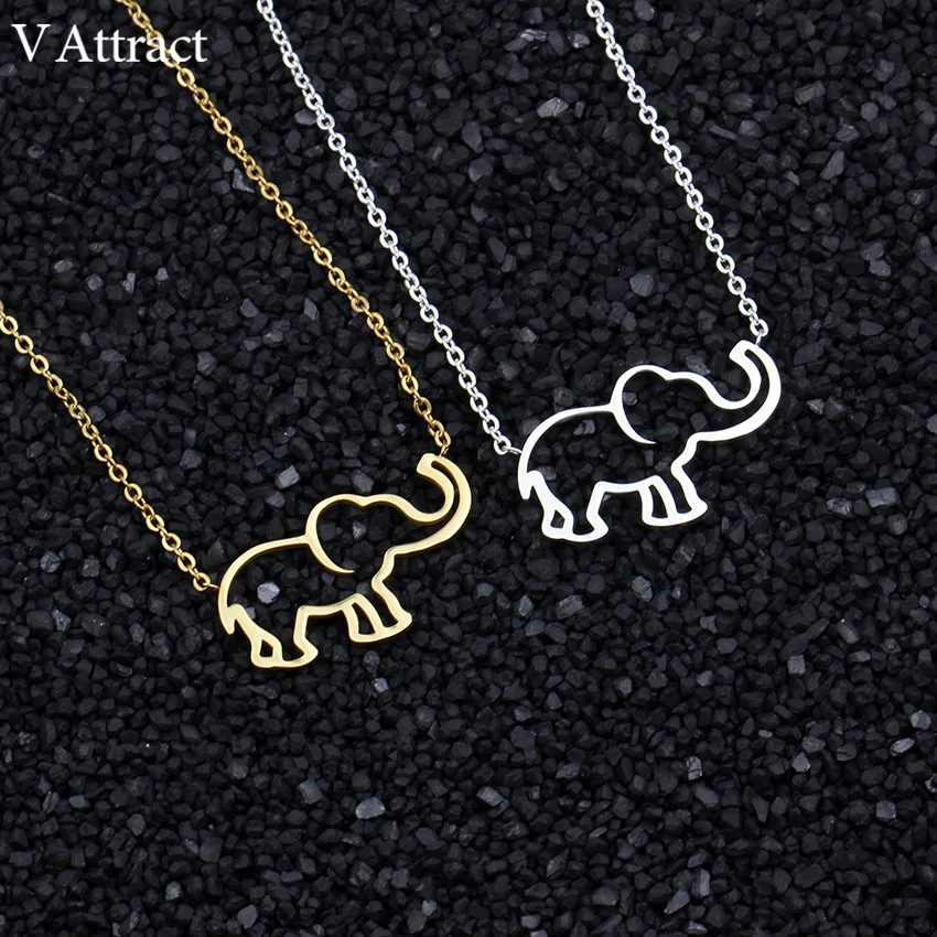 V Attract Gold Silver Bijoux Femme Tattoo Choker 2017 BFF Jewelry Lucky Origami Elephant Statement Necklace for Women Collier|statement