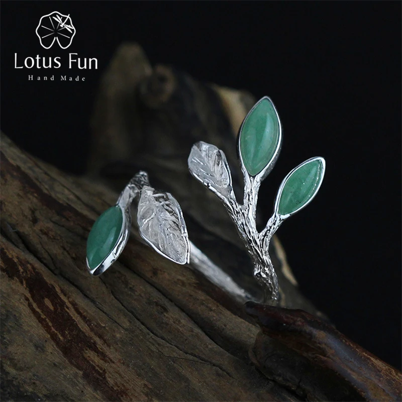 Женские кольца Lotus Fun из серебра 925 пробы с натуральными камнями ручной работы|fine