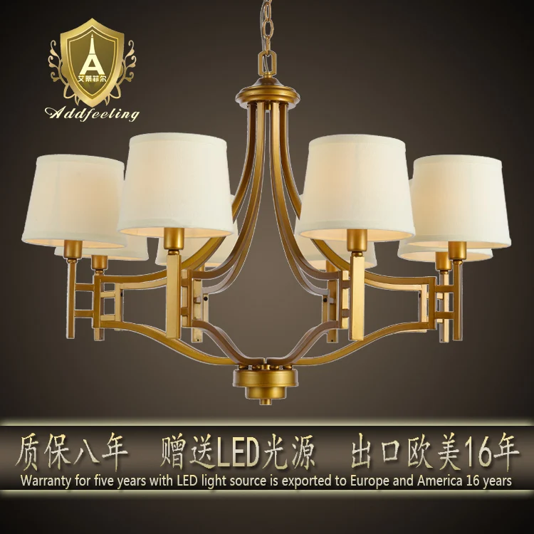 New American country study bedroom lamp chandelier Nordic IKEA living room lights restaurant antique copper Iron Lighting | Аксессуары