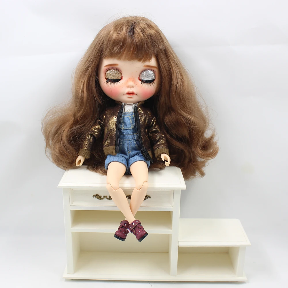 Одежда для куклы Blyth блестящее Коричневое Пальто костюм шарнирных кукол dbs 1/6|blythe