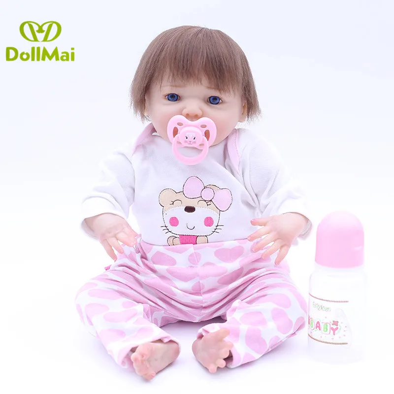 43cm Lifelike Reborn Baby Dolls real baby doll Doll soft cotton Body So Truly Girl Model For Toddler bebe Toy reborn gift | Игрушки и