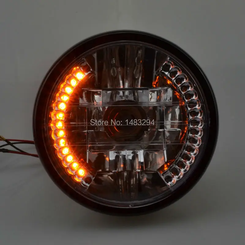 Светодиодный поворотный сигнал в сборе для мотоцикла фара с кронштейном H4 35 Вт