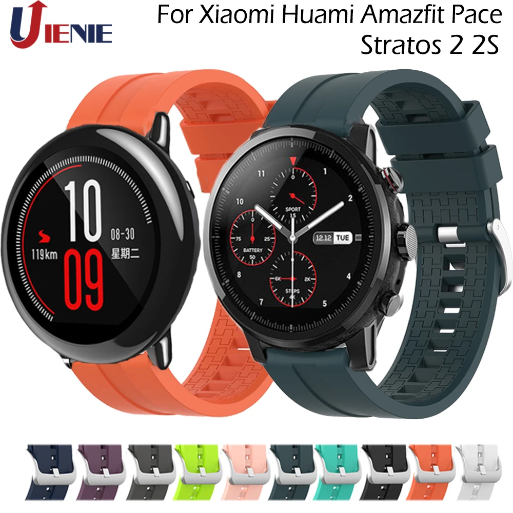 Спортивный силиконовый ремешок для часов Xiaomi Huami Amazfit Pace/Stratos3 2 2S/GTR 47 мм 22 Galaxy 46 Gear S3