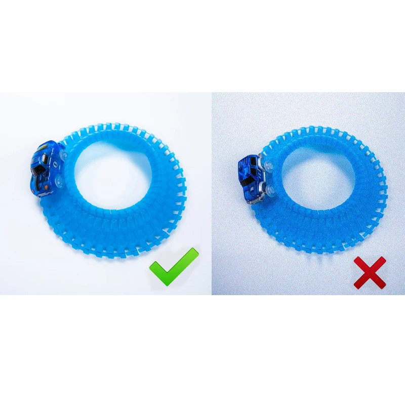 Glow race track Flexible Assembly Track Arch Bridge Accessories Colorful bright Flash in the Dark Electric with Led Car |