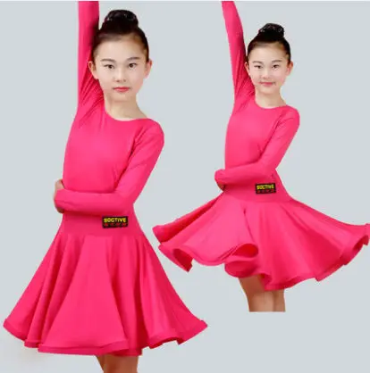 Peach red 02 Платья для латинских танцев для девочек, бальное платье для танцев, Румба Самба, спандекс, детская юбка для танго, Самба, ча-ча, стандартная Сальса - Color: Peach red 02