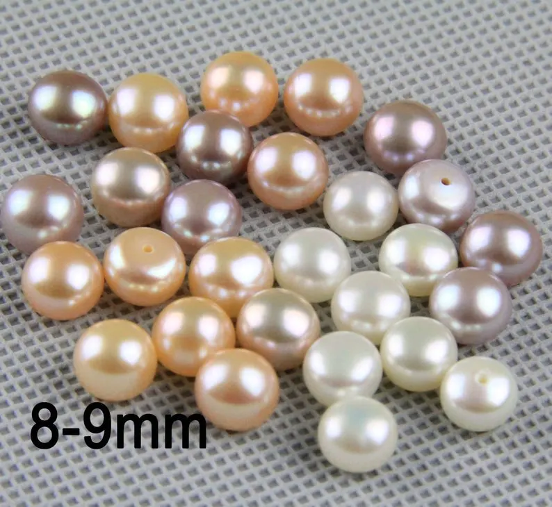 

Perfect Pearl Jewelry,5pairs,8-9mm Genuine Freshwater Pearl Loose Beads,Matched Pearl Pairs Offer,More Color For Choose