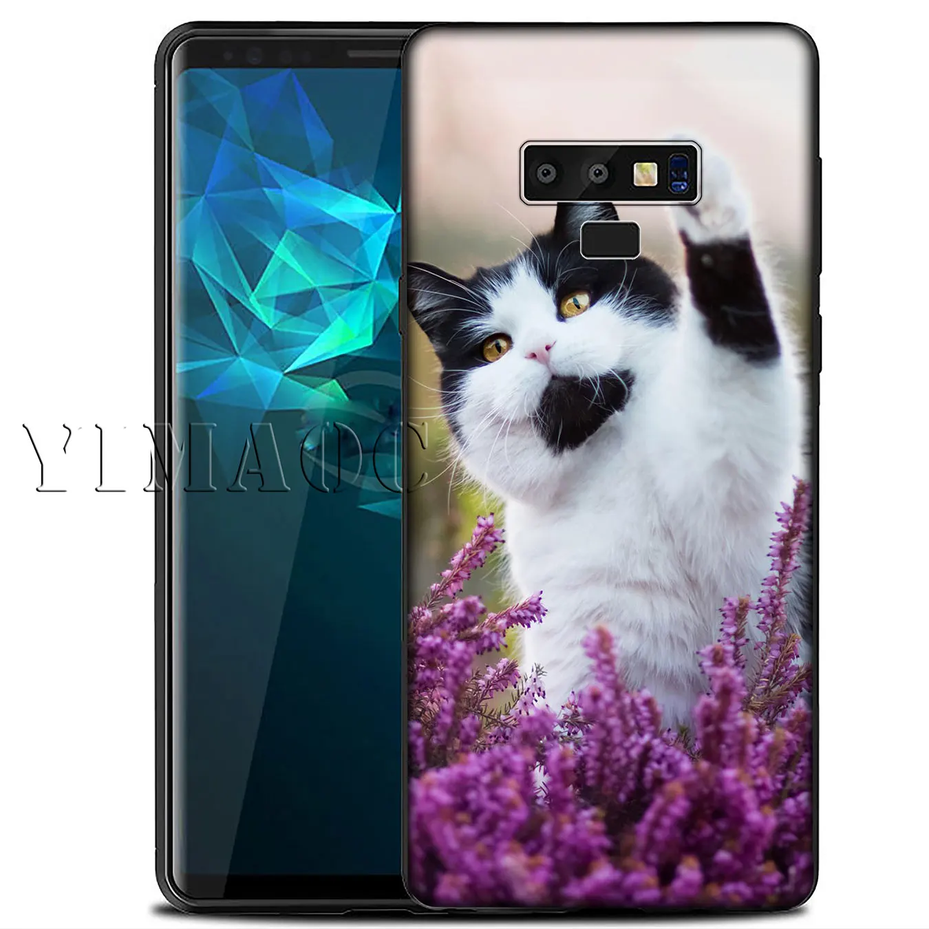 YIMAOC Meow Cartoon cat Soft Silicone Phone Case for Samsung Galaxy A6 A9 A8 A7 2018 A3 A5 2016 2017 Note 9 8 10 Plus Lite | Мобильные