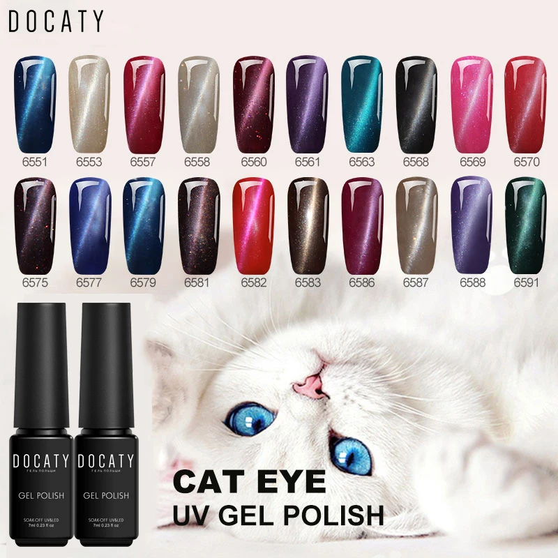 Docaty Everything for Manicure Cat Eye Series Nail Polish Soak Off Art Long Lasting Permanent Uv Glitter Gel Lacuqer | Красота и
