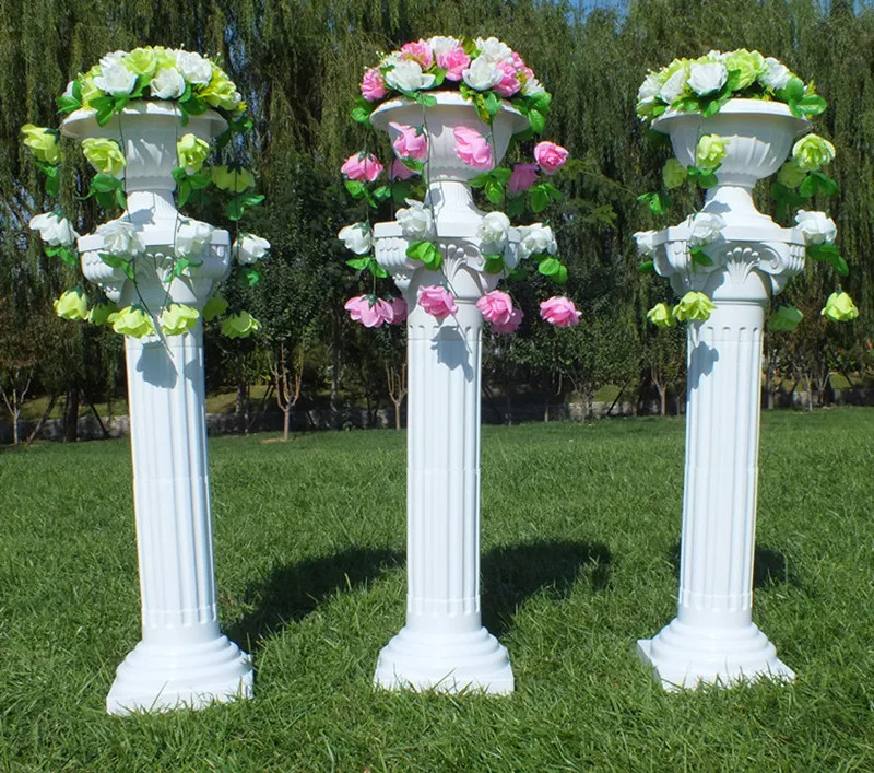 

Upscale Style Roman Columns White Color Plastic Pillars Road Cited Wedding Props Event Decoration Supplies 10 pcs/lot