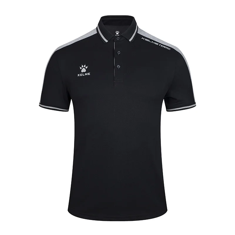 KELME мужская летняя рубашка поло с коротким рукавом из хлопка, Спортивная рубашка поло, Тонкая Повседневная рубашка 3891068