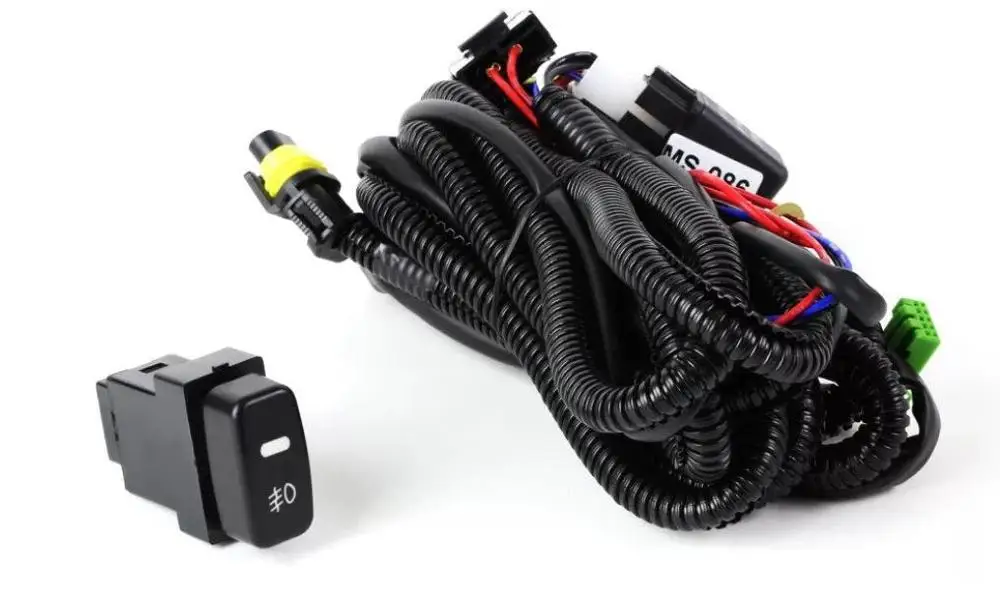 wire and switch Противотуманная фара для PAJERO SPORT, передний светильник для MONTERO SPORT CHALLENGER 6400b641 6400b6412 6400c179 6400c180 a0k10894 - Испускаемый цвет: wire and switch