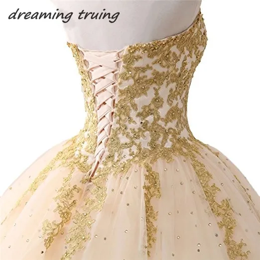 Vestidos Para 15 бальные платья цвета шампанского с золотыми аппликациями 16 платьев для