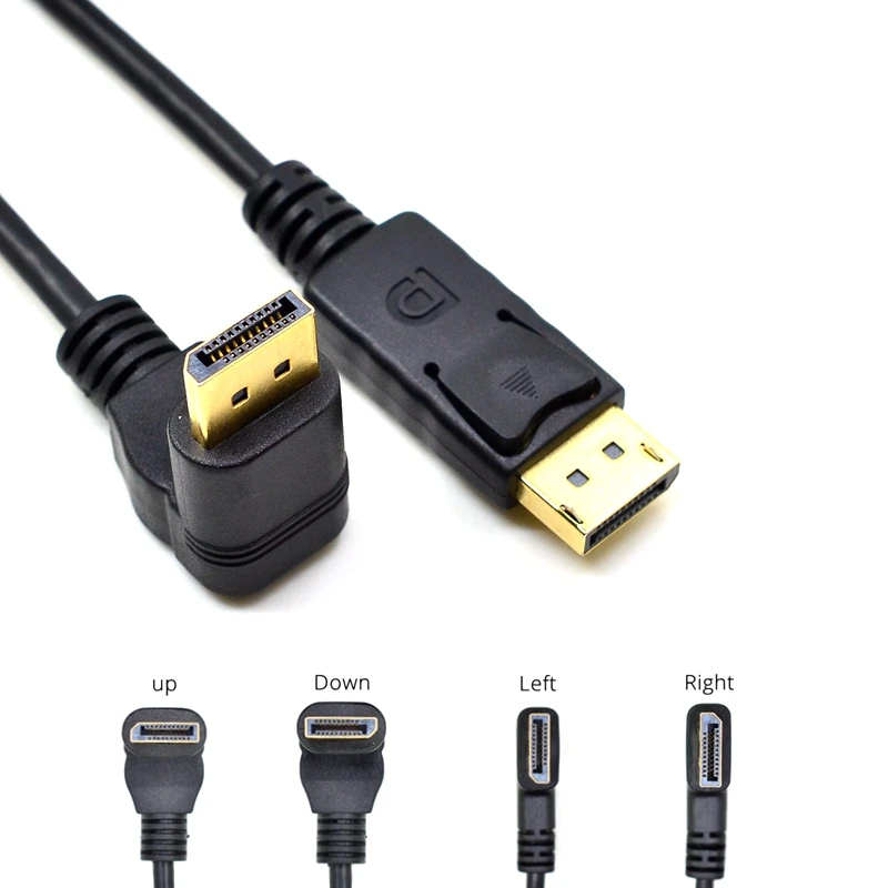 Кабель DisplayPort 4K @ 60 Гц 2K 165 DP ++ высокоскоростной кабель штырь вверх и вниз влево