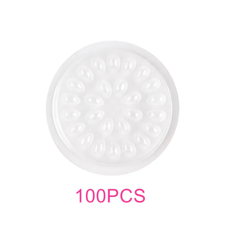 Transparent -100pcs Одноразовый прозрачный и розовый клей-держатель в форме цветка для ресниц, удобная прочная прокладка, поддон для наращивания ресниц, инструмент для макияжа - Цвет: Transparent -100pcs
