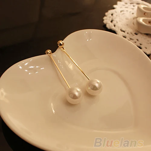 Лидер продаж пара модные популярные длинные жемчужные серьги золотого цвета