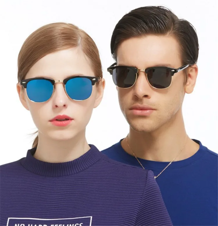 Очки солнцезащитные мужские/женские поляризационные с заклепками в стиле ретро |