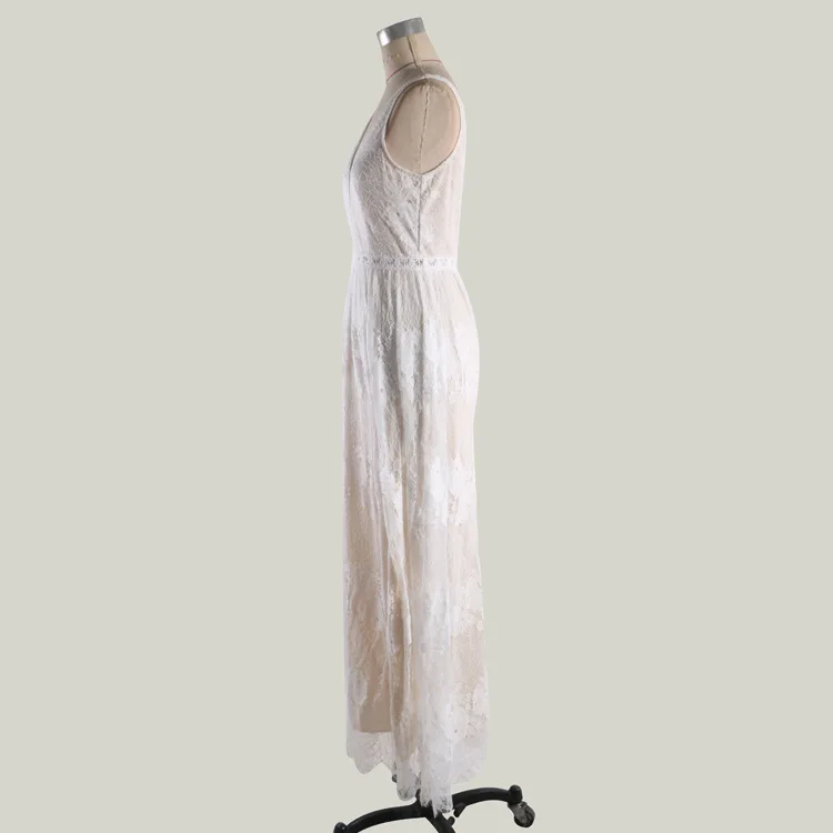 Vestido de noiva сексуальные пляжные кружевные свадебные платья без рукавов с глубоким