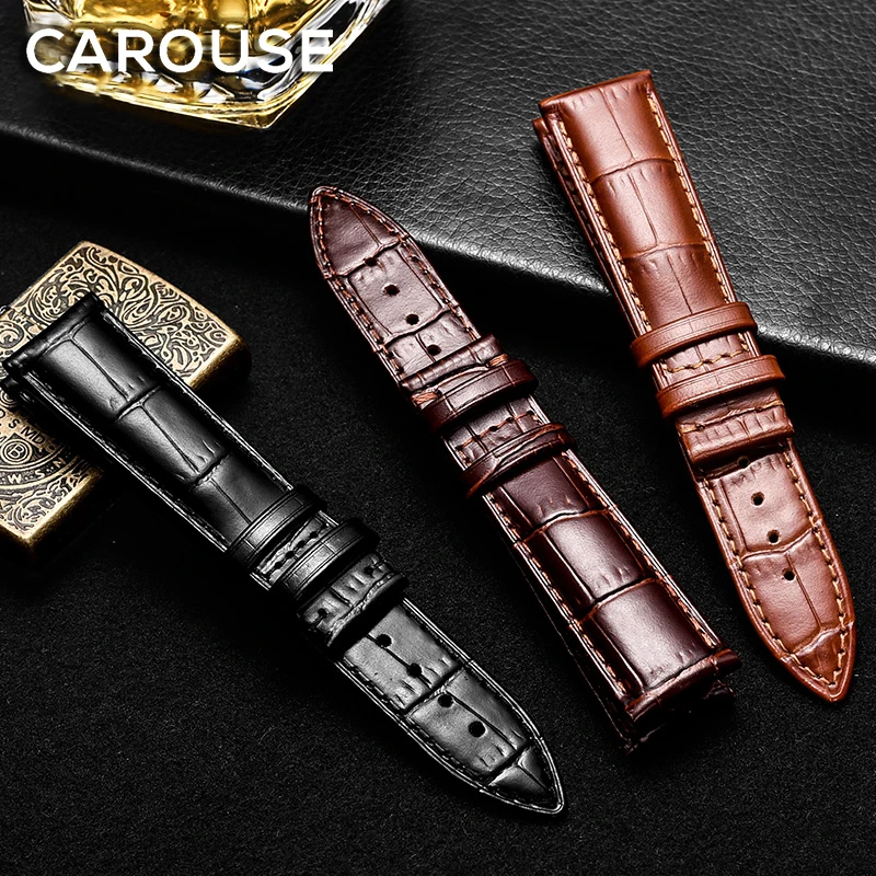 Ремешок для часов Carouse из телячьей натуральной кожи браслет Tissot Seiko размеры 14 мм 16