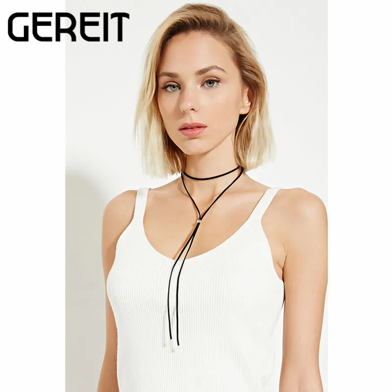 GEREIT украшение в готическом стиле панк Сексуальная черная бархатная Длинная